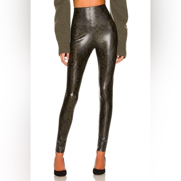 NWT Commando Faux Leather Moss Snake Leggings, Size 2X - Picture 2 of 9